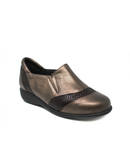 Doctor Cutillas 3076 Zapato mujer velcro  ancho especial color TABACO